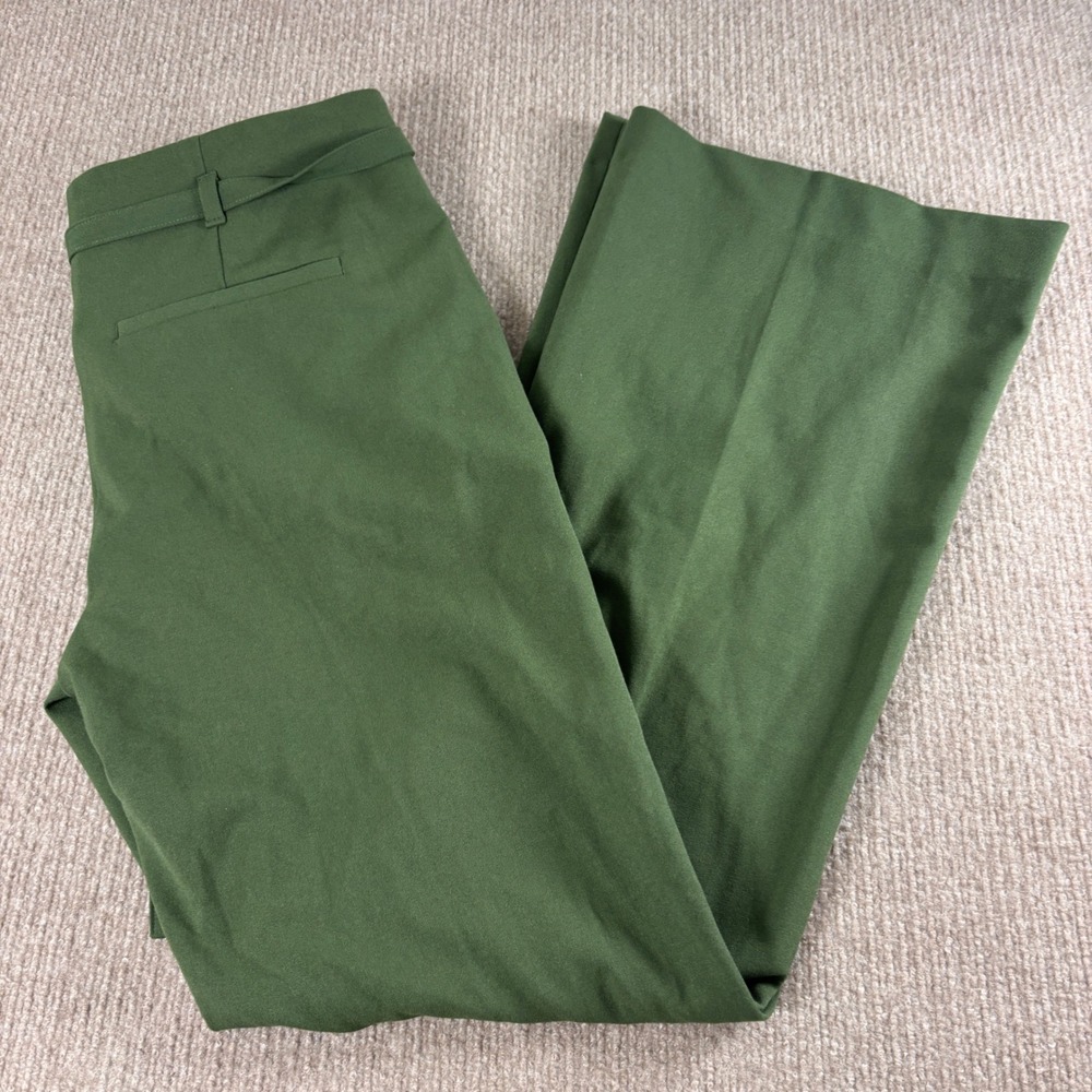 Abercrombie & Fitch Green Mini Belt Flare Pants Made in Turkey Women Sz 27R NWT